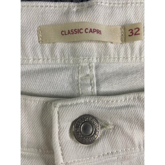 Levi's White denim Classic Capri jeans Size 32 - Picture 4 of 4
